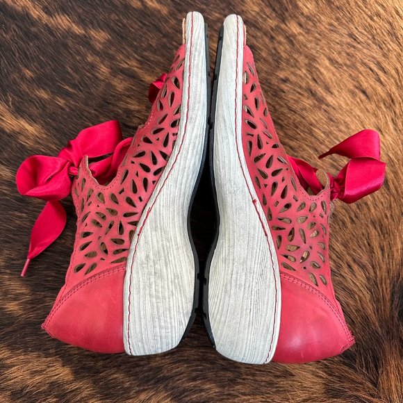 Portofino Red Leather Lace-up Sandals - Picture 4 of 10